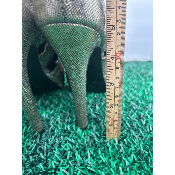 Qupid Womens Gold Strappy Peep Toe Stiletto Heels Sandals Size 8 High Back Zip - Picture 5 of 8